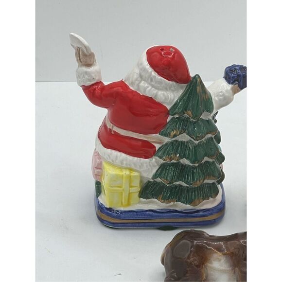 VTG Fitz & Floyd Christmas Santa mail North Pole Express Salt pepper shakers & B - Picture 6 of 12